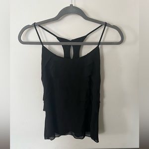 Black scalloped ruffle chiffon blouse NWT - Pookie & Sebastian (NYC boutique)